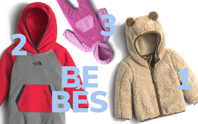 1. Fleece Plushee Bear / 2. Macacao One Peace Masculino / 3. Macacao One Peace Feminino